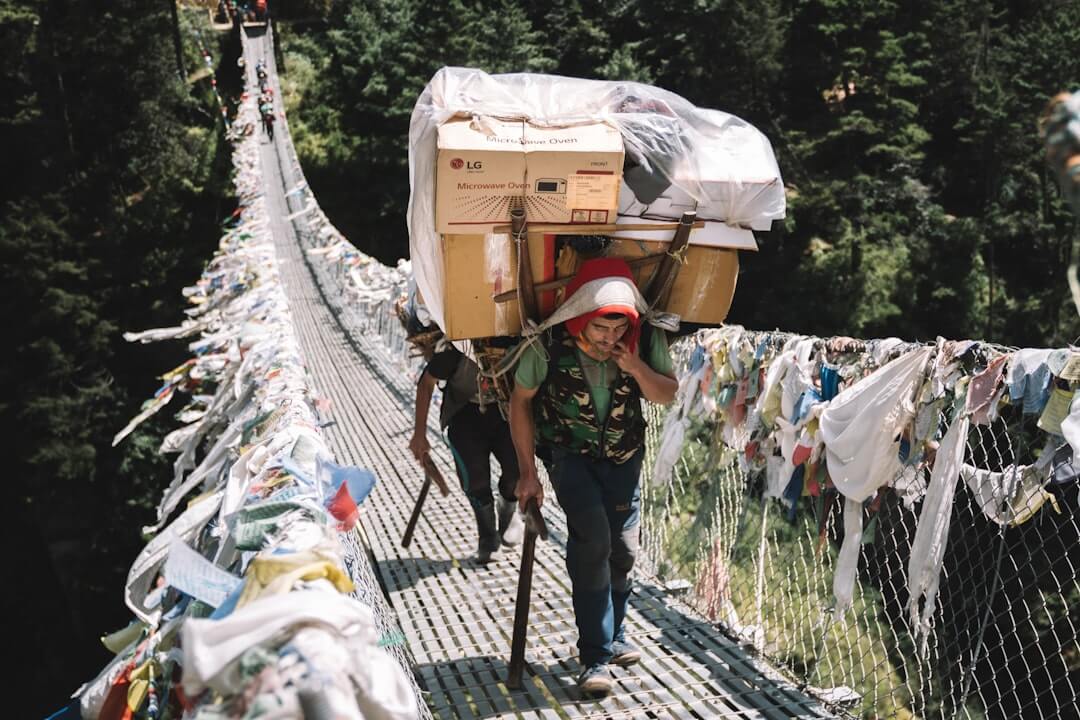 Nepal trekking bridge